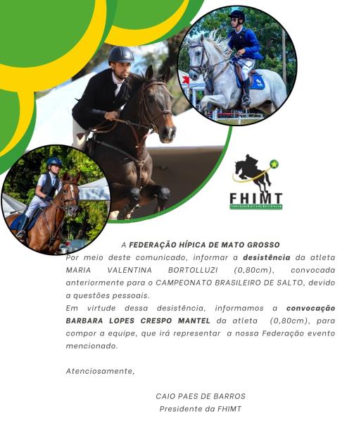 NOVA - Convocação dos atletas para o Campeonato B